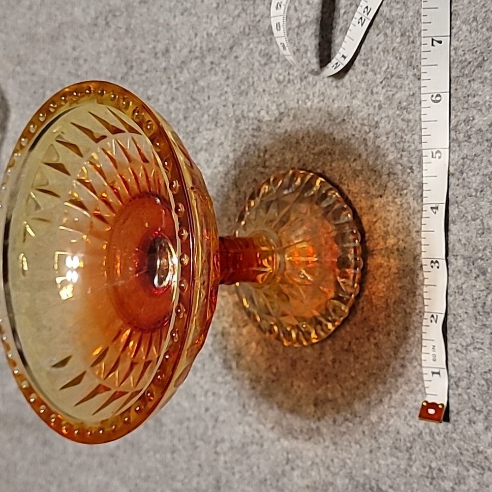 Carnival glass compote